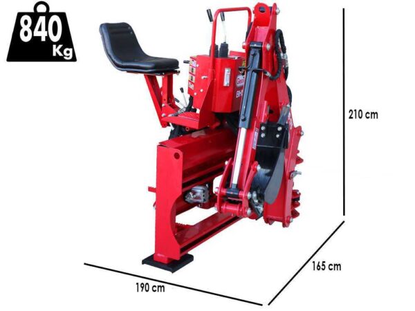 GeoTech-Pro BHS 225 - Retroexcavadora para tractor con desplazamiento lateral – Image 2
