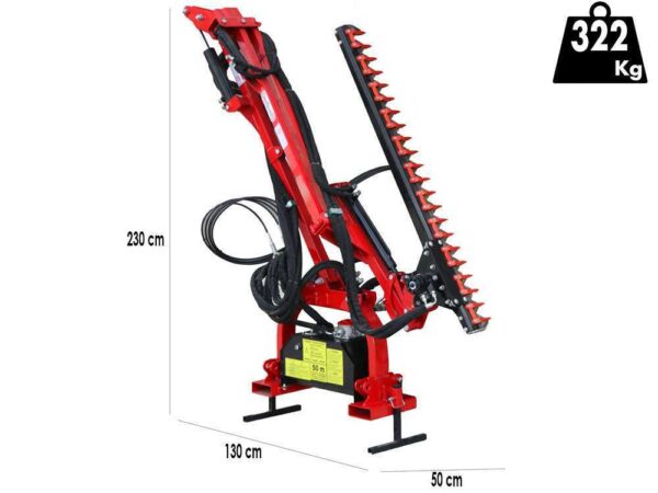 GeoTech-Pro THT 175 - Cortasetos de brazo para tractor con rotación lateral – Image 3